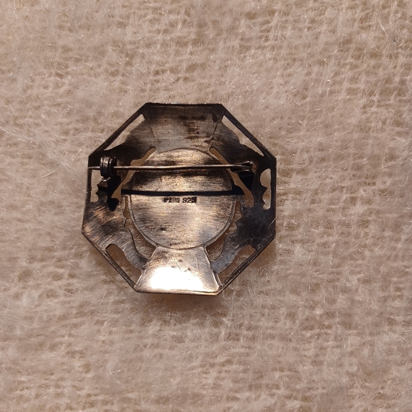 Silver Peruvian head brooch - Picture 2 of 7